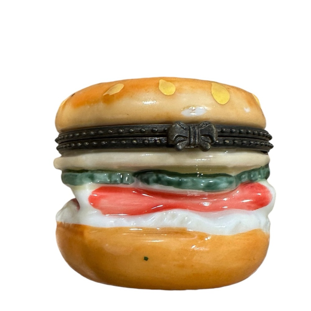 Bagel Lox and Cream Cheese Sandwich Porcelain Hinged Box